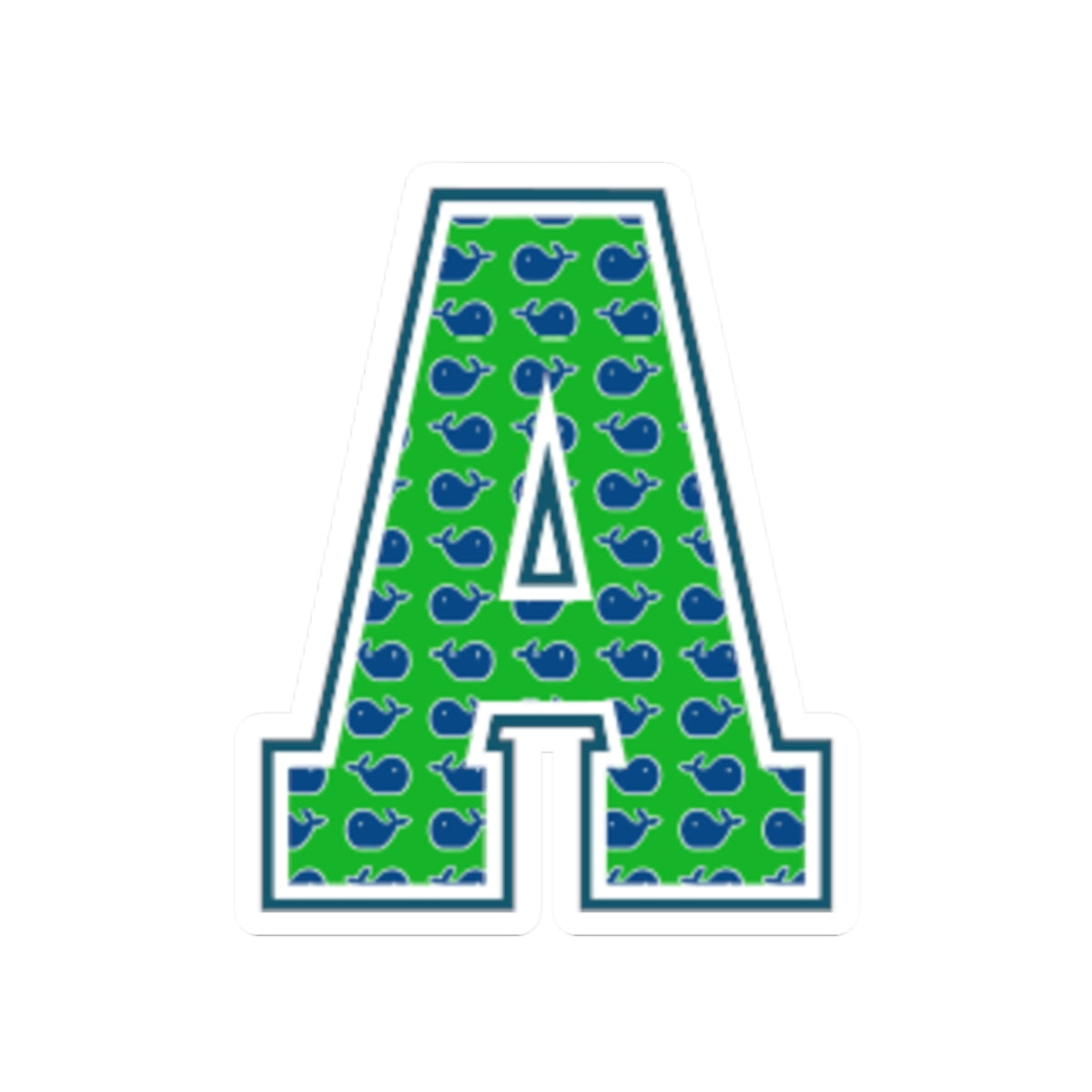Preppy Letter A Kiss Cut Sticker