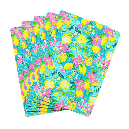 Lemon Floral Playing Cards