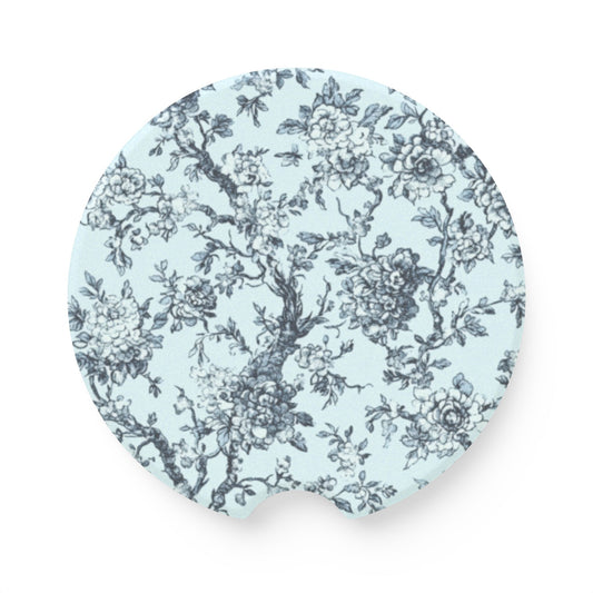 Blue Toile Soapstone Car Coaster