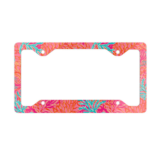 Coral Metal License Plate Frame