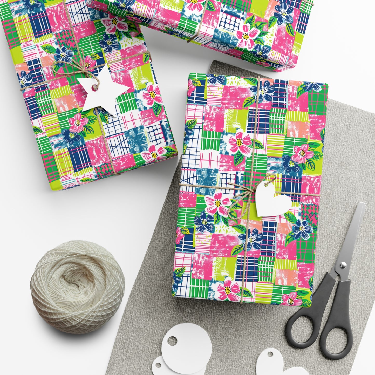 Tropical Madras Pattern Gift Wrap