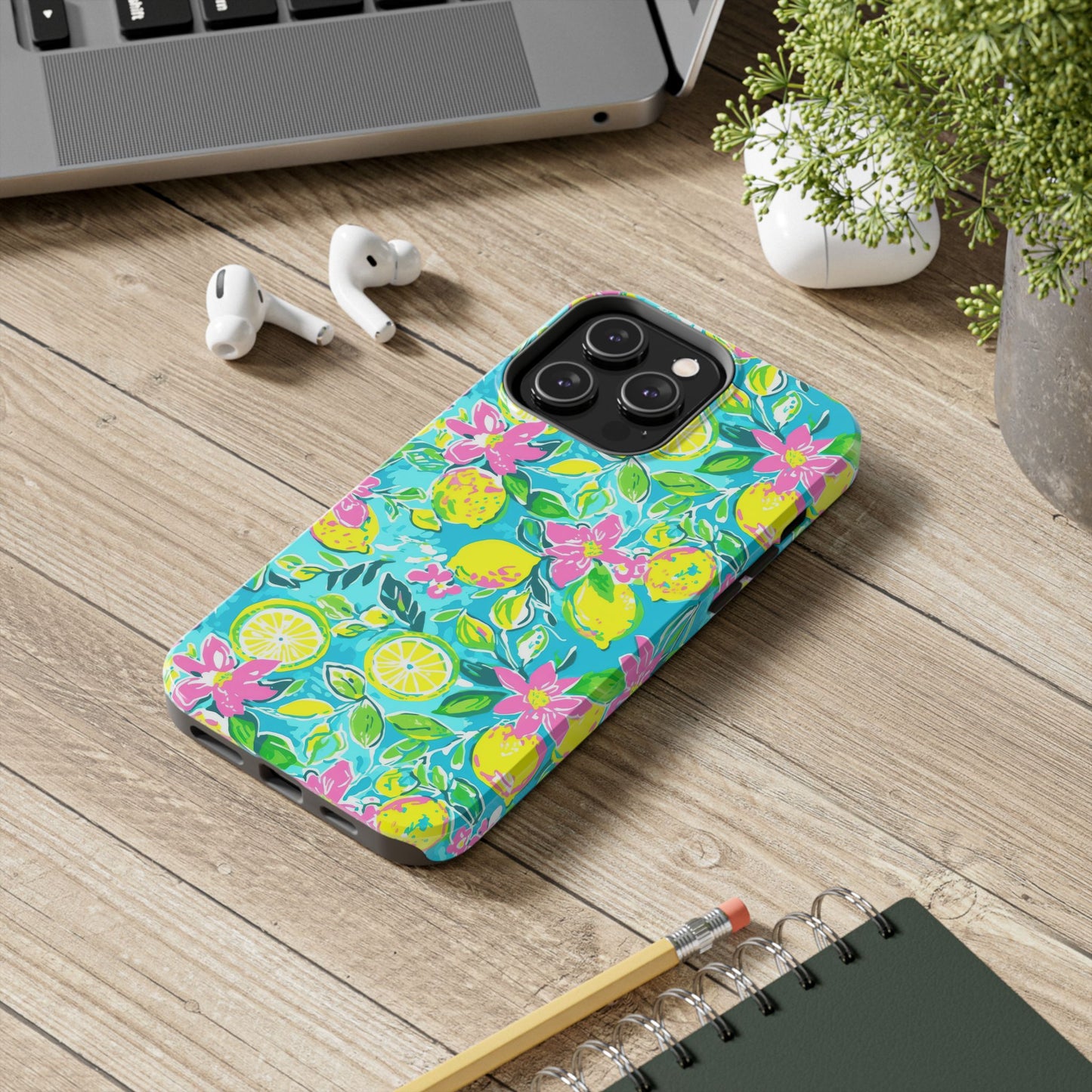 Lemon Floral Tough Phone Case