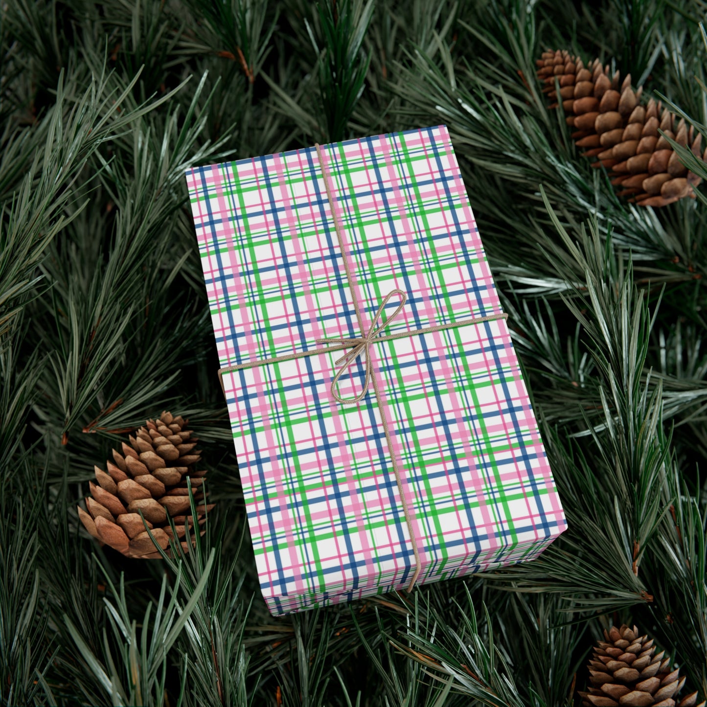 Pink Plaid Pattern Gift Wrap
