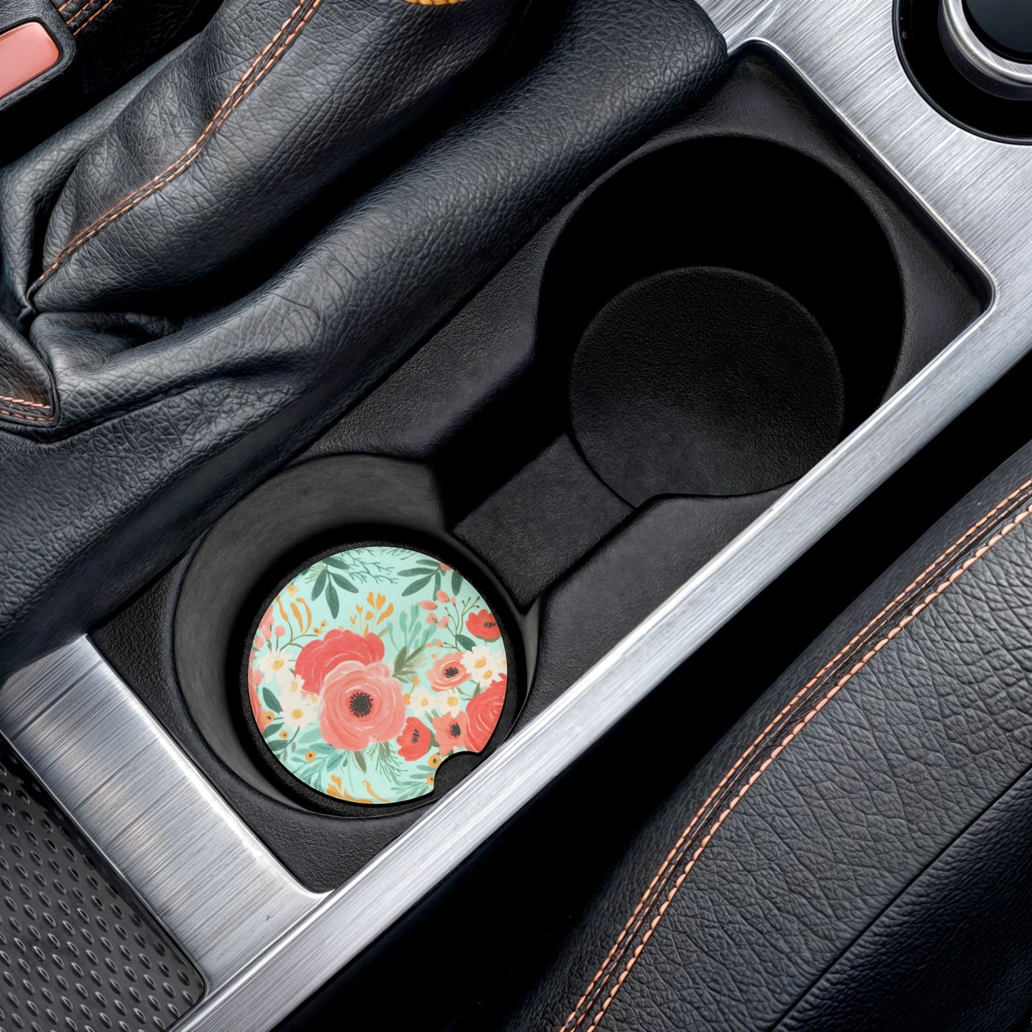 Coral Floral Soapstone Car Coaster