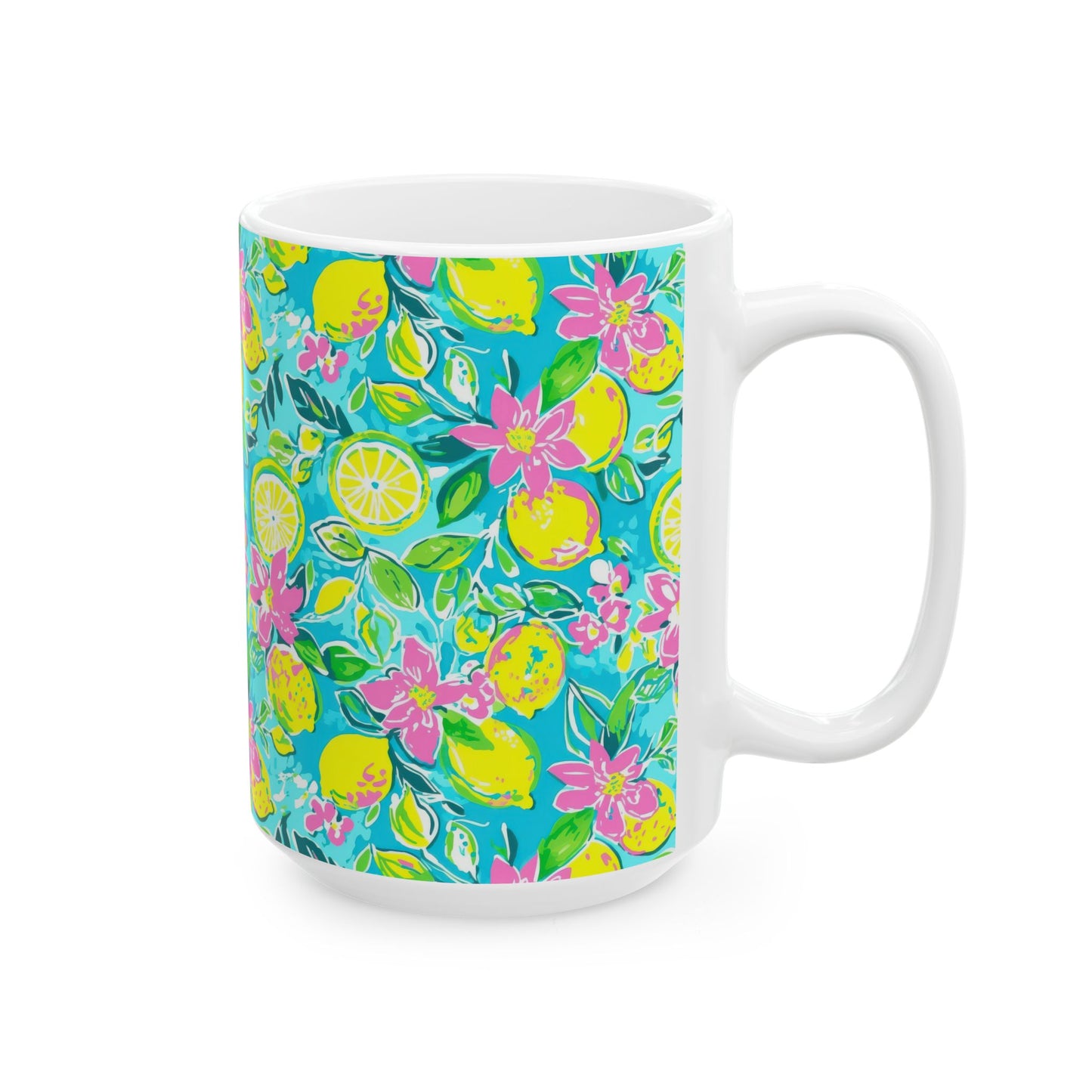 Lemon Floral Ceramic Mug