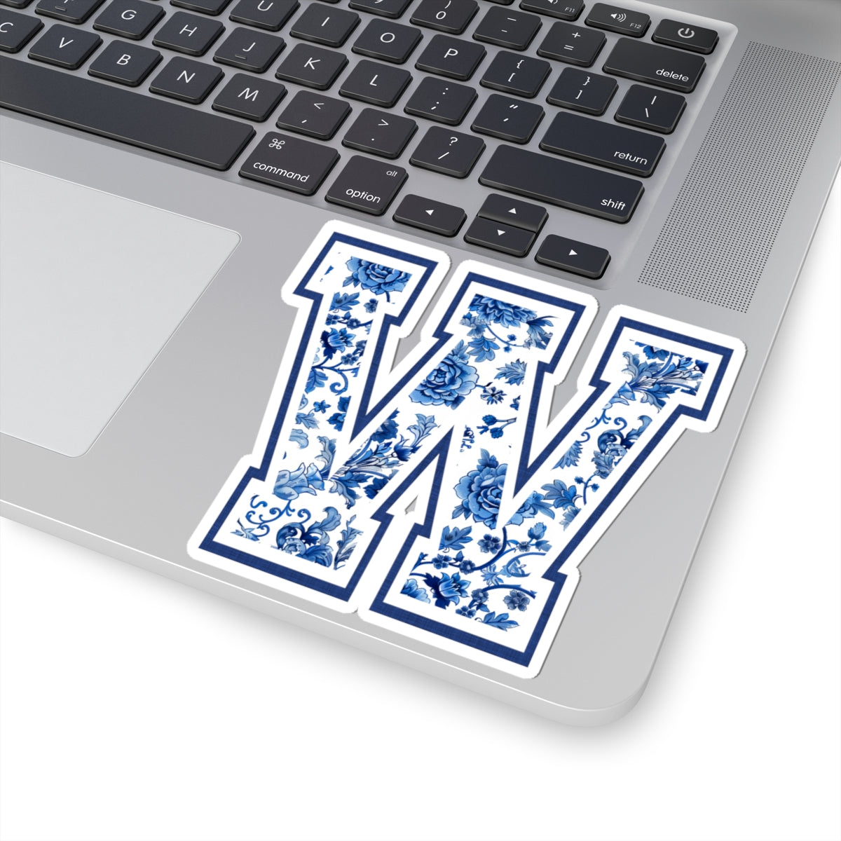 Chinoiserie Letter W Kiss Cut Sticker