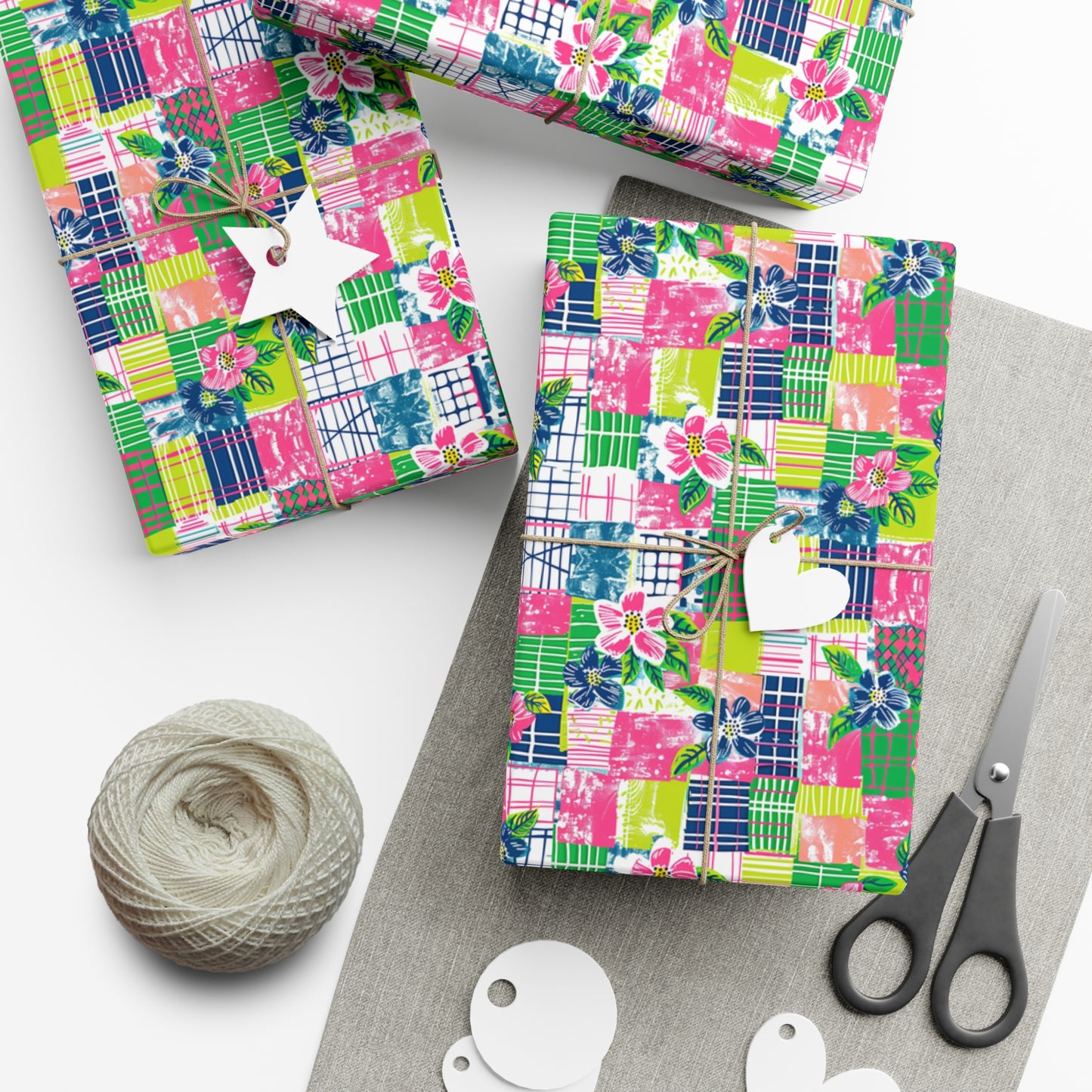 Tropical Madras Pattern Gift Wrap