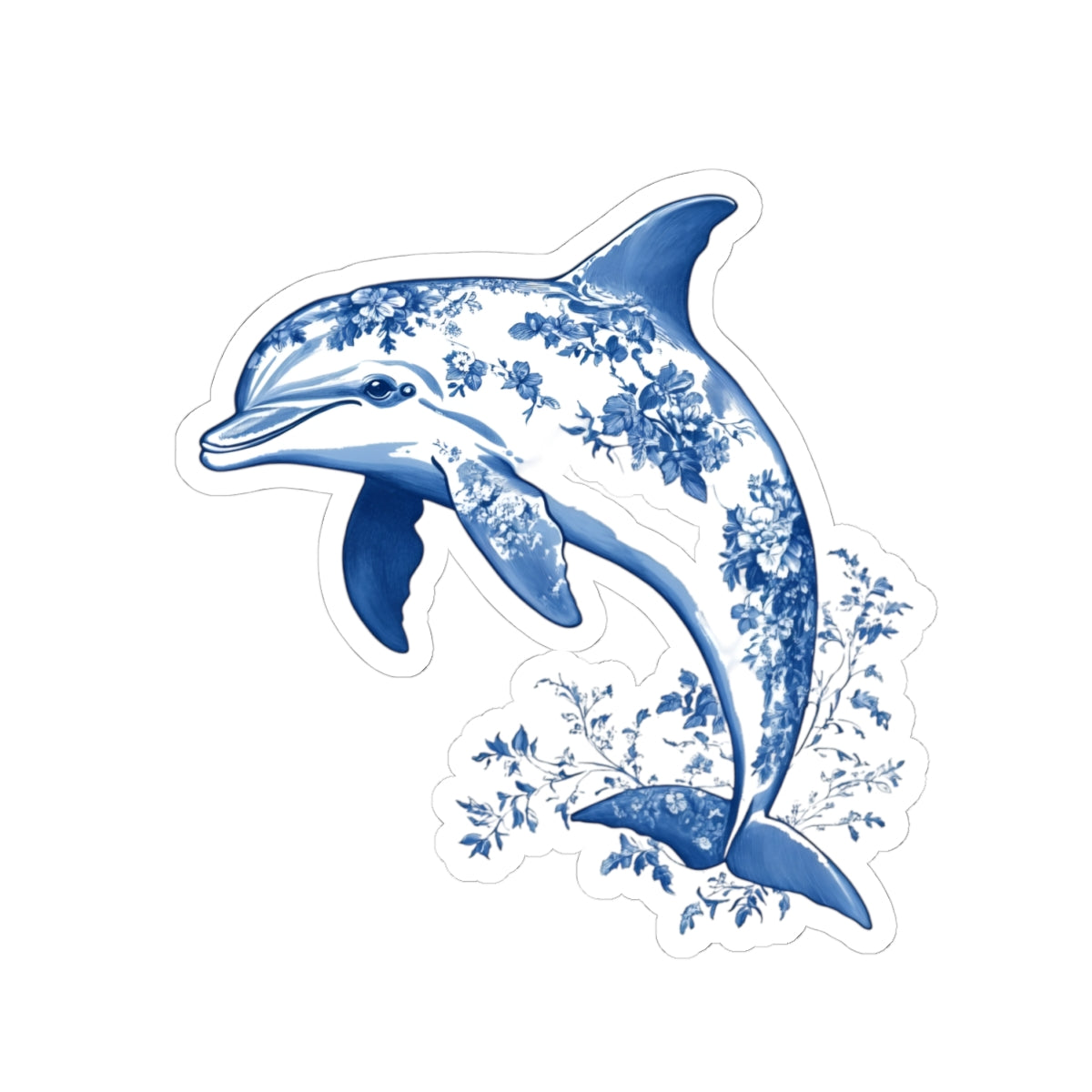 Whimsical Dolphin Kiss-Cut Sticker