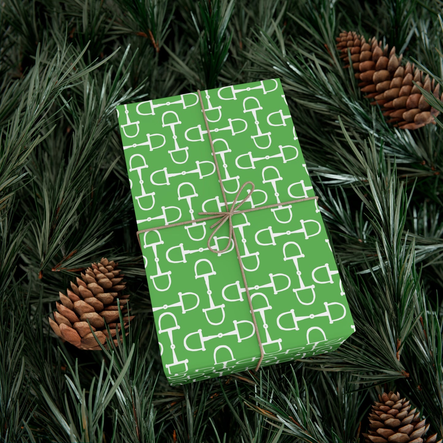 Green Equestrian Gift Wrap