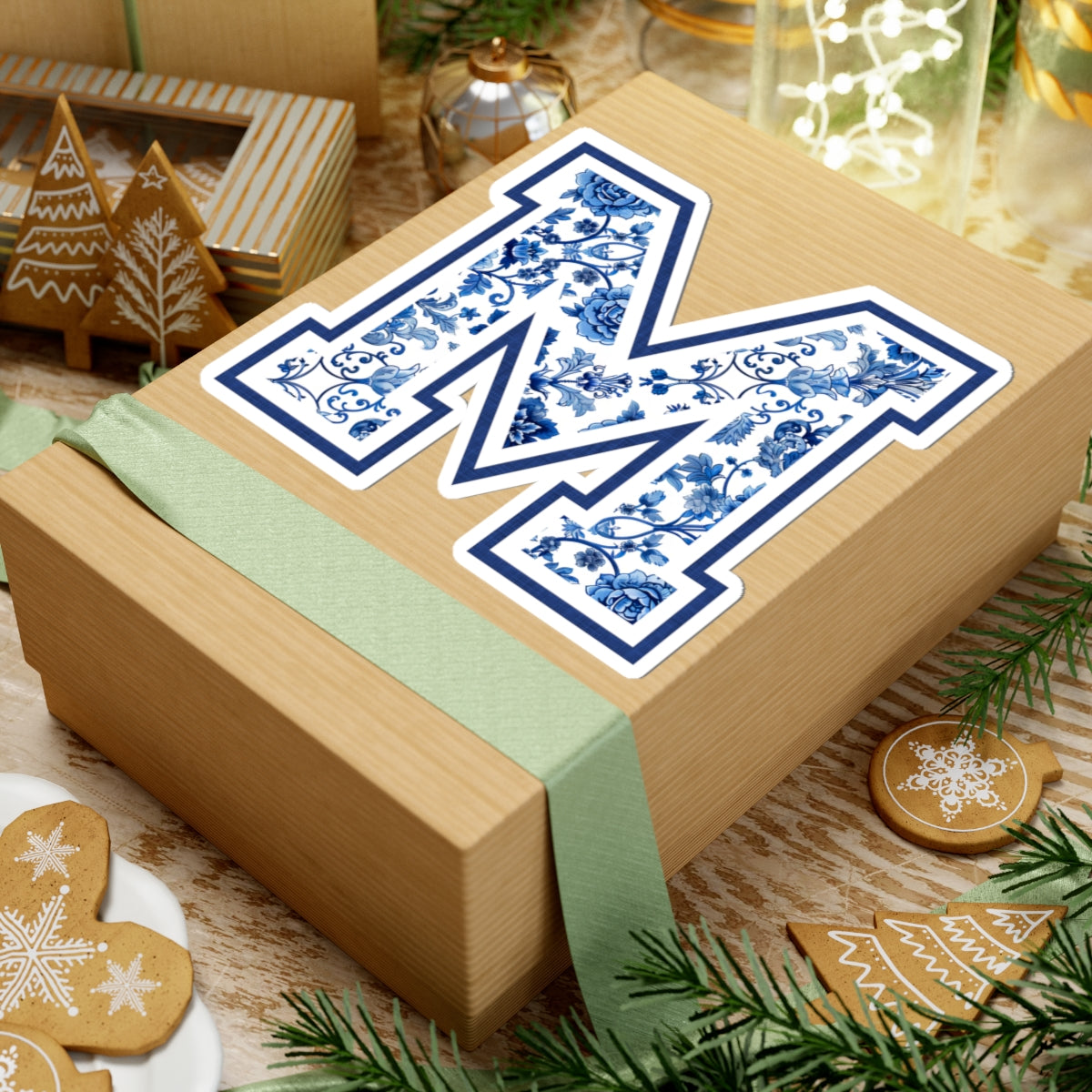 Chinoiserie Letter M Kiss Cut Sticker