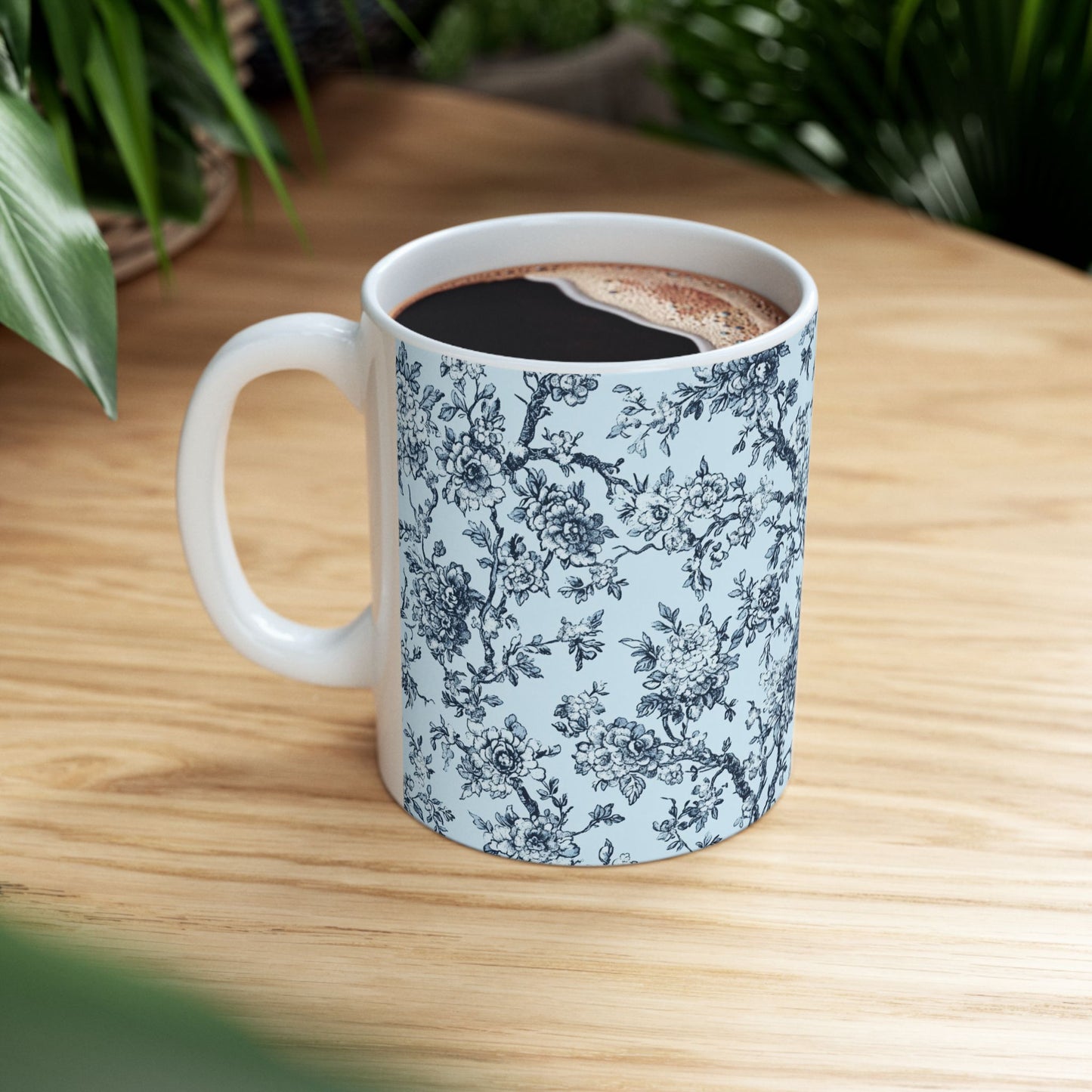Blue Toile Ceramic Mug