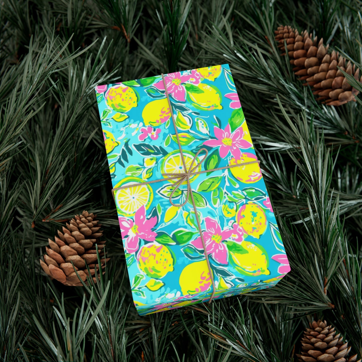 Lemon Floral Gift Wrap