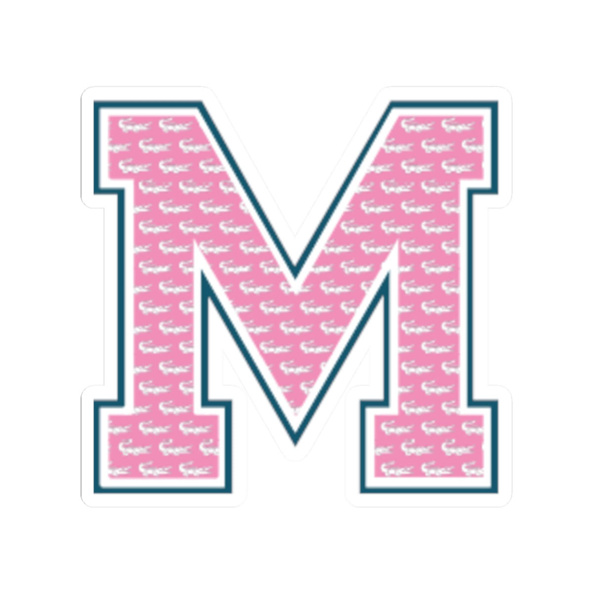 Preppy Letter M Kiss Cut Sticker