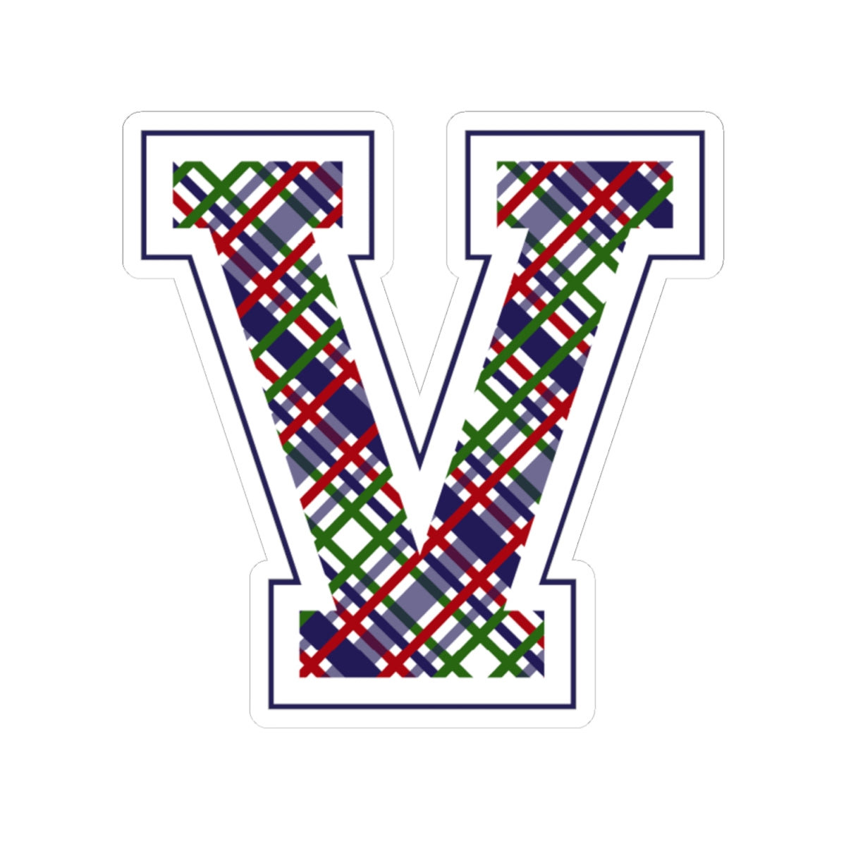 Equestrian Letter V Kiss Cut Sticker