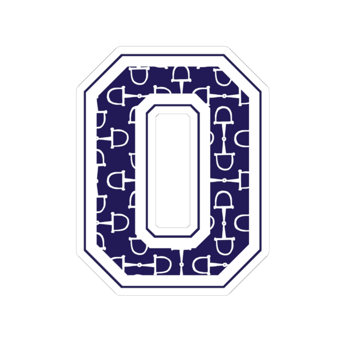 Equestrian Letter O Kiss Cut Sticker