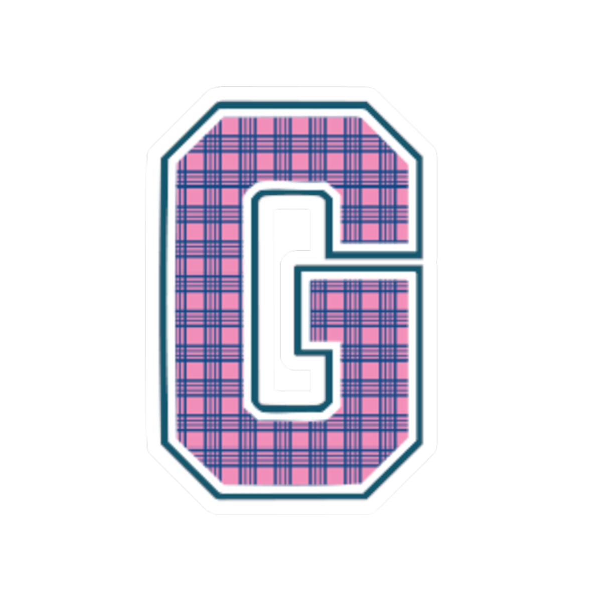 Preppy Letter G Kiss Cut Sticker