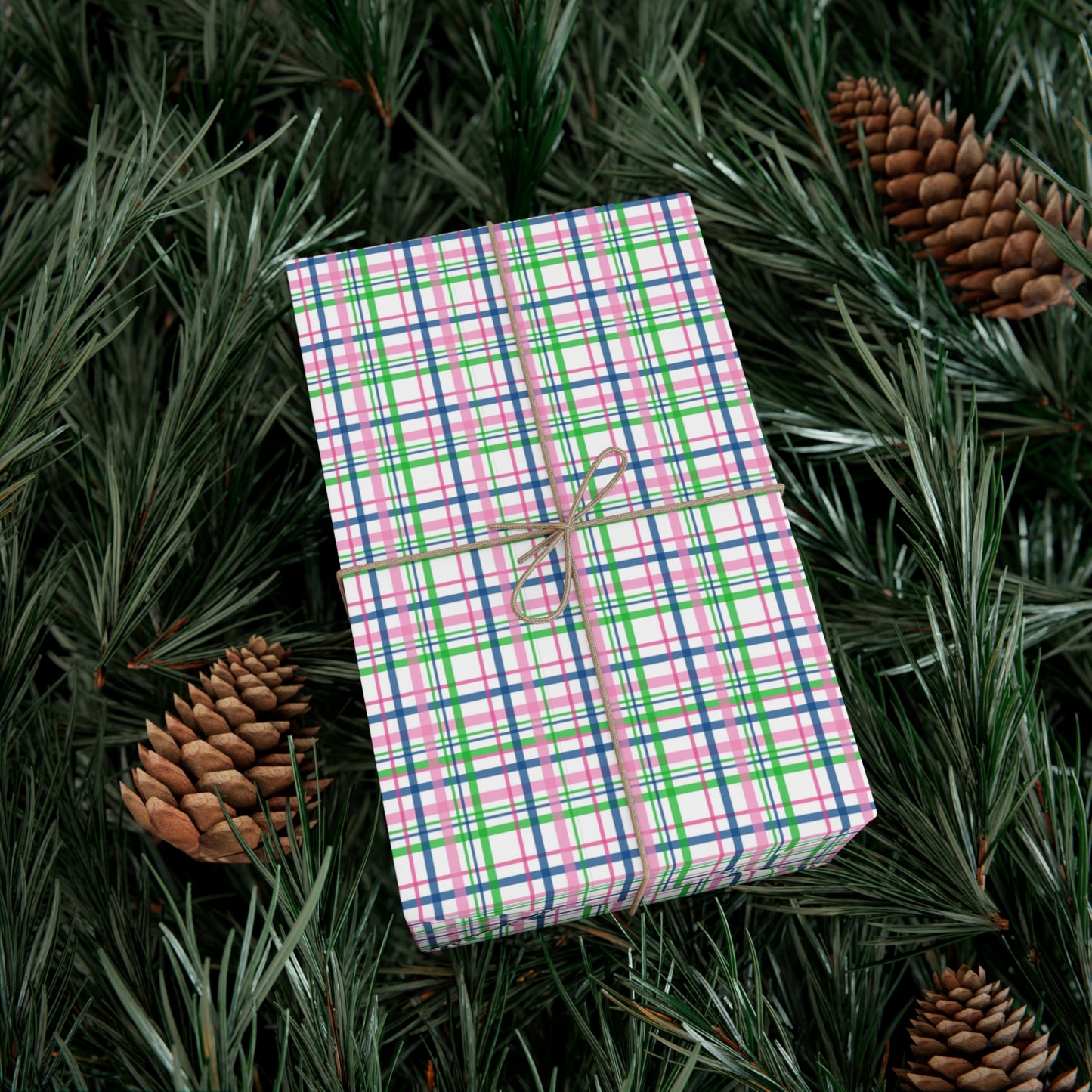 Pink Plaid Pattern Gift Wrap