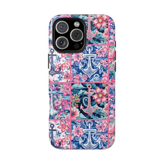 Floral Anchors Tough Phone Case
