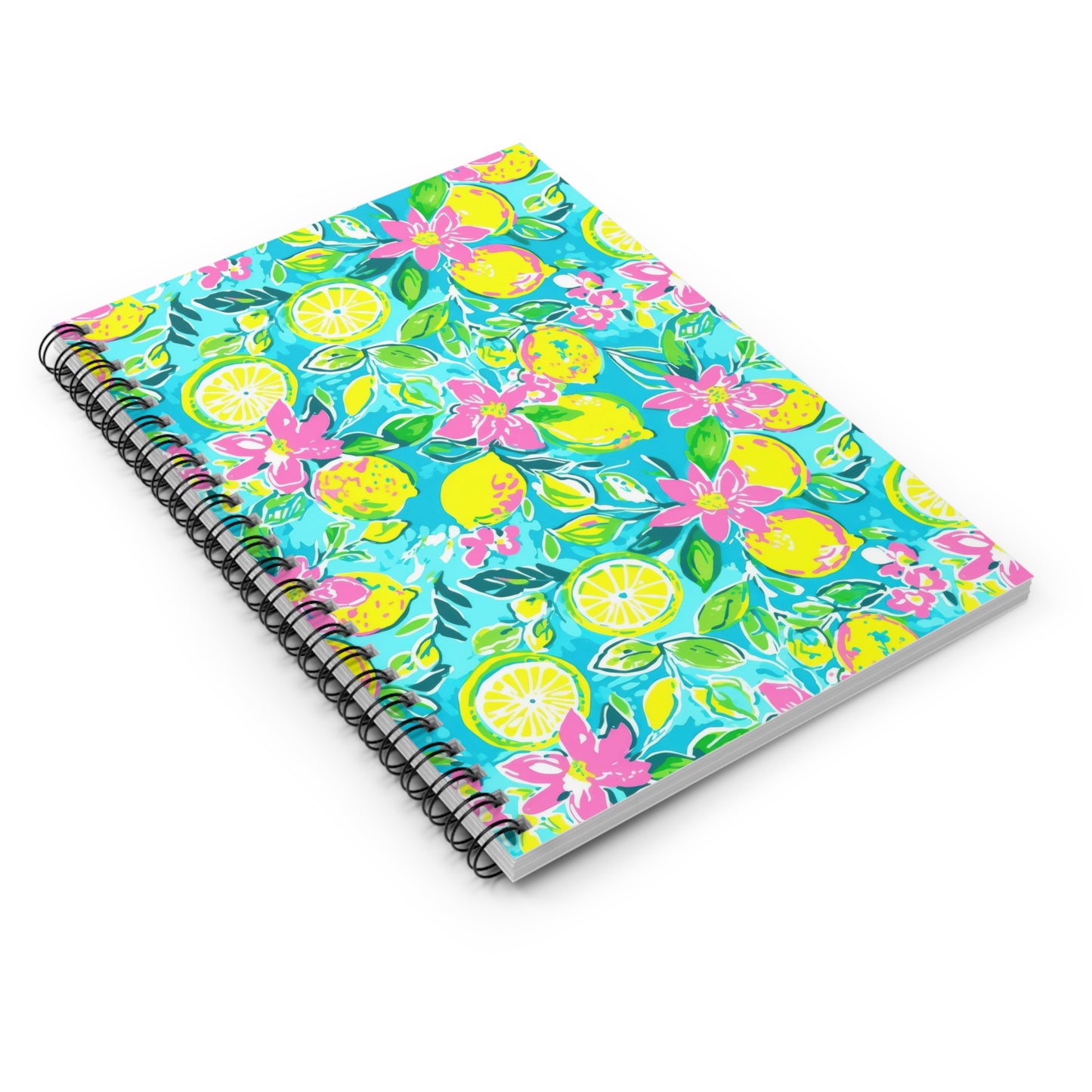 Lemon Floral Spiral Notebook