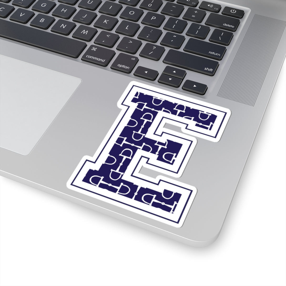 Equestrian Letter E Kiss Cut Sticker