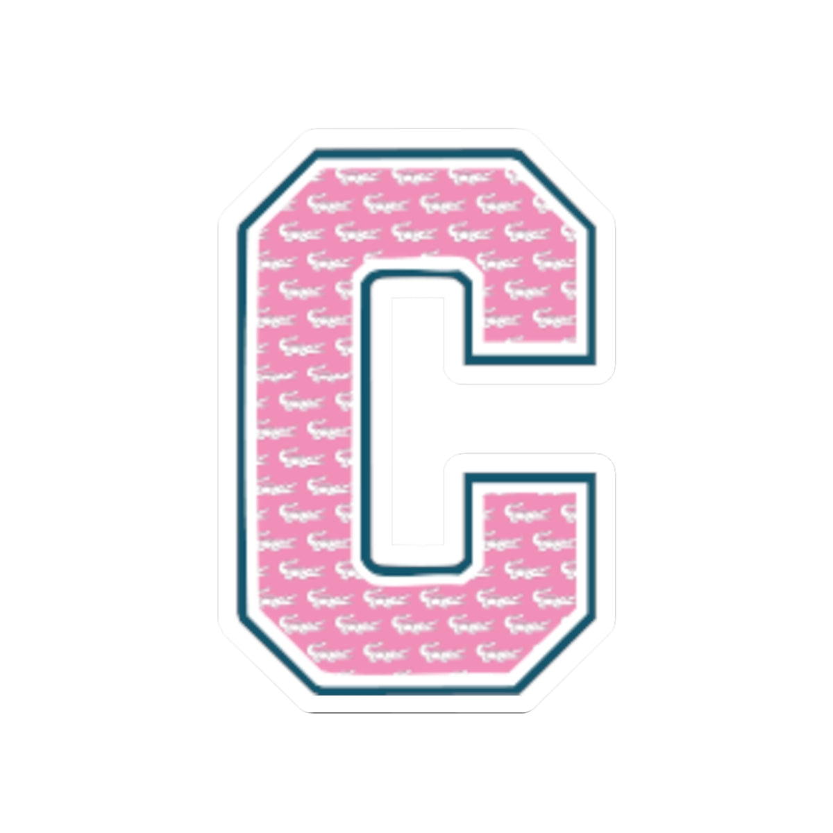 Preppy Letter C Kiss Cut Sticker