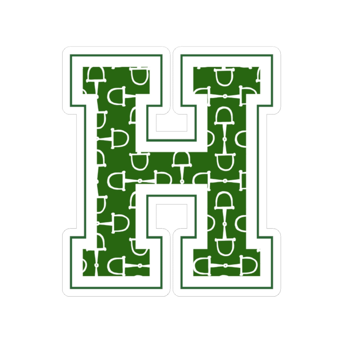 Equestrian Letter H Kiss Cut Sticker