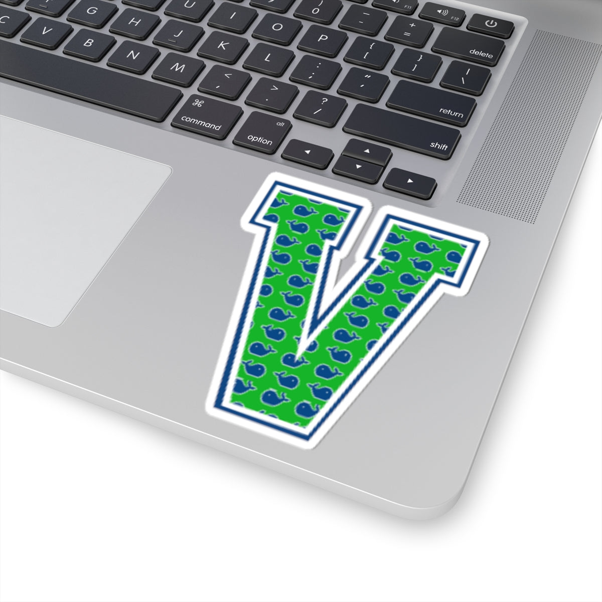 Preppy Letter V Kiss Cut Sticker