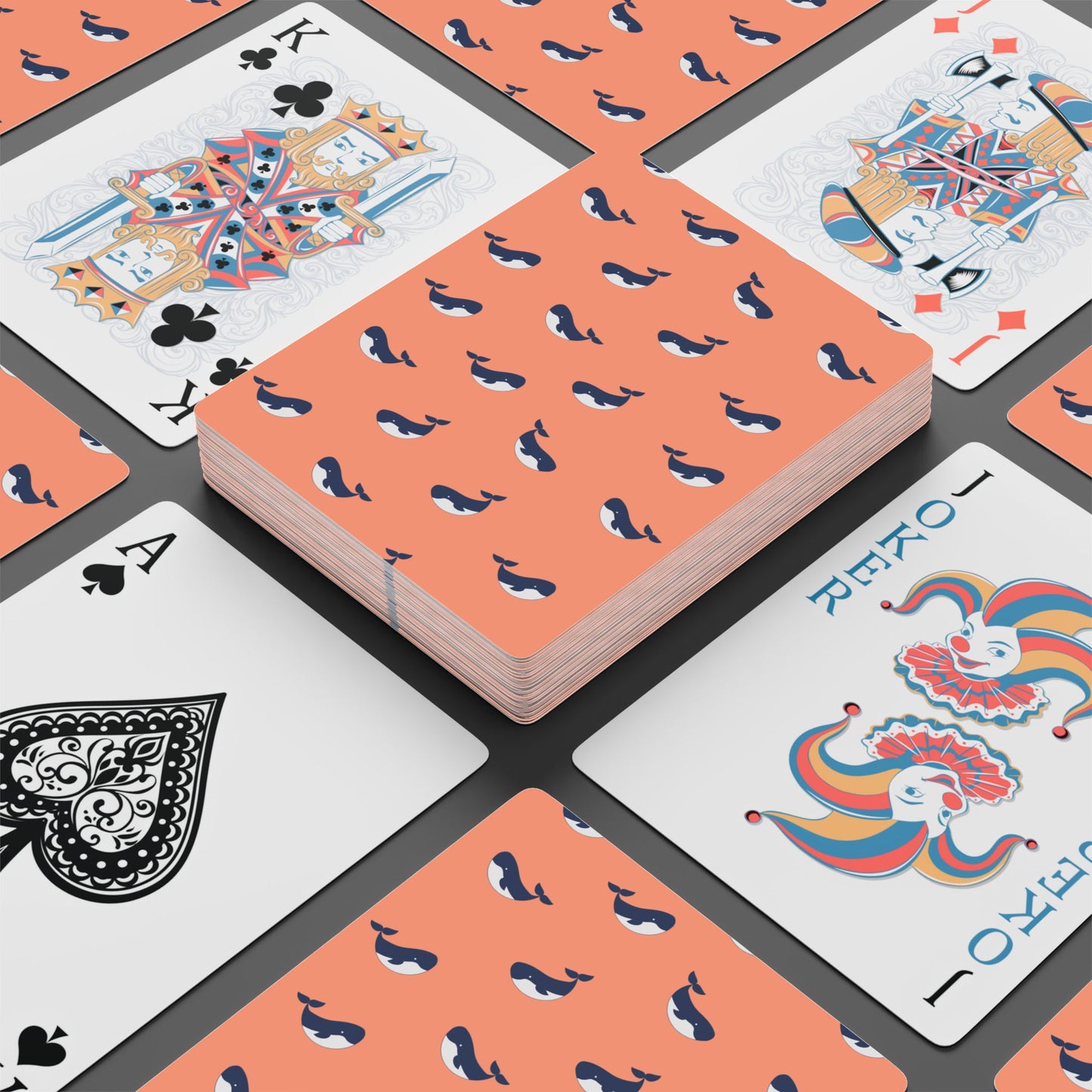 Whimsical Whales Playing Cards