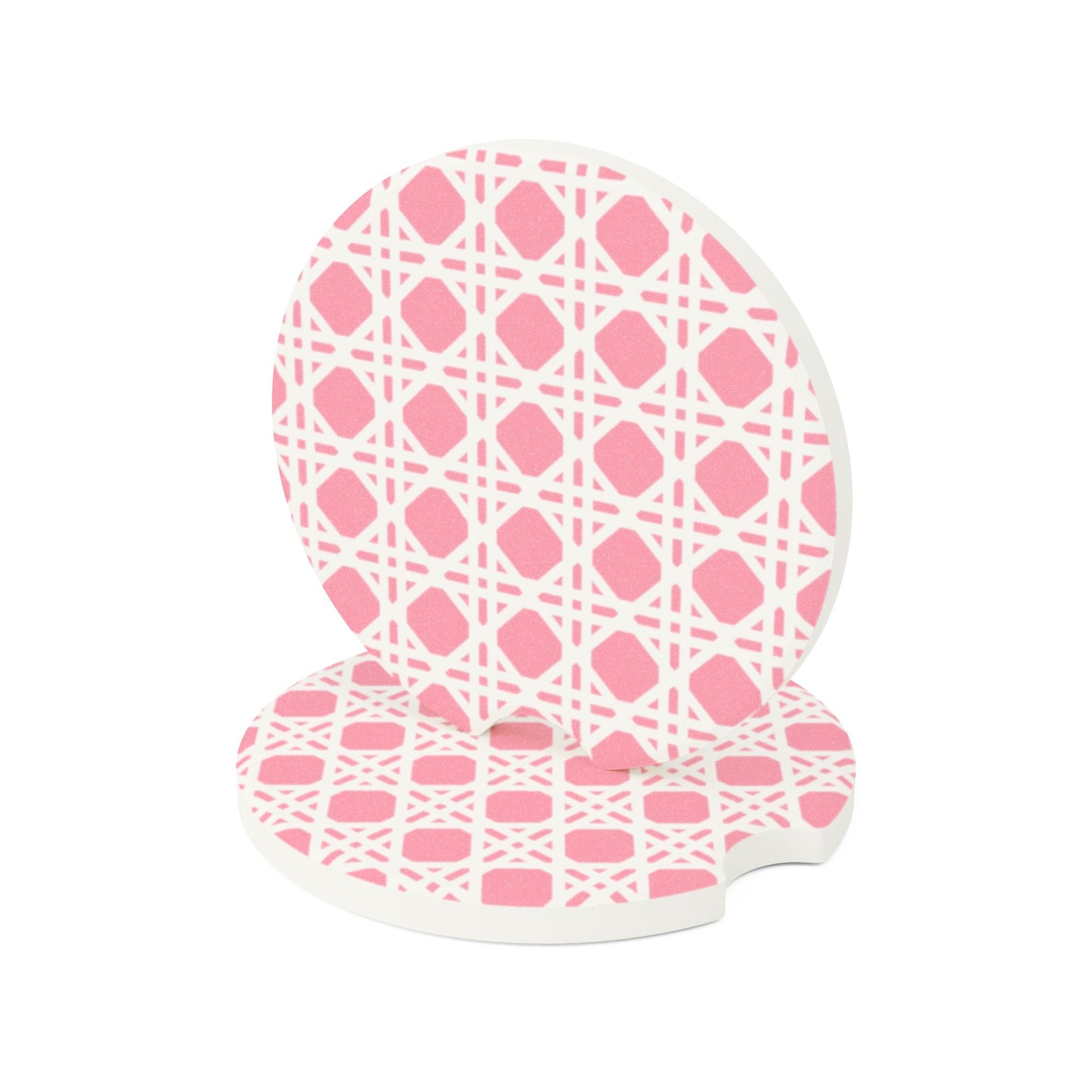 Cane Pink Soapstone Car Coaster