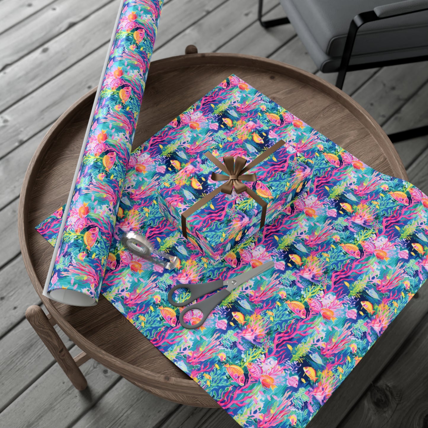 Watercolor Fish Pattern Gift Wrap