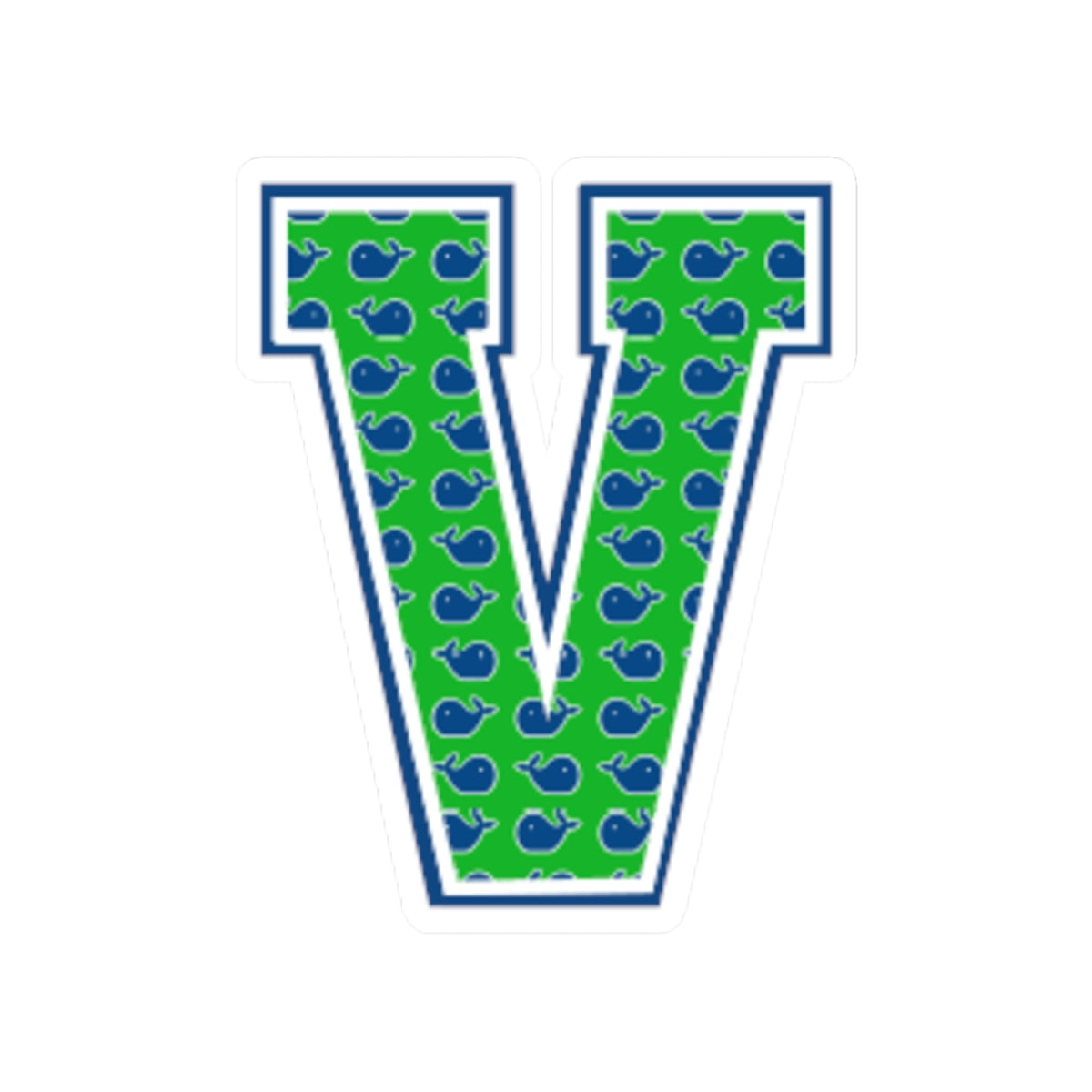 Preppy Letter V Kiss Cut Sticker
