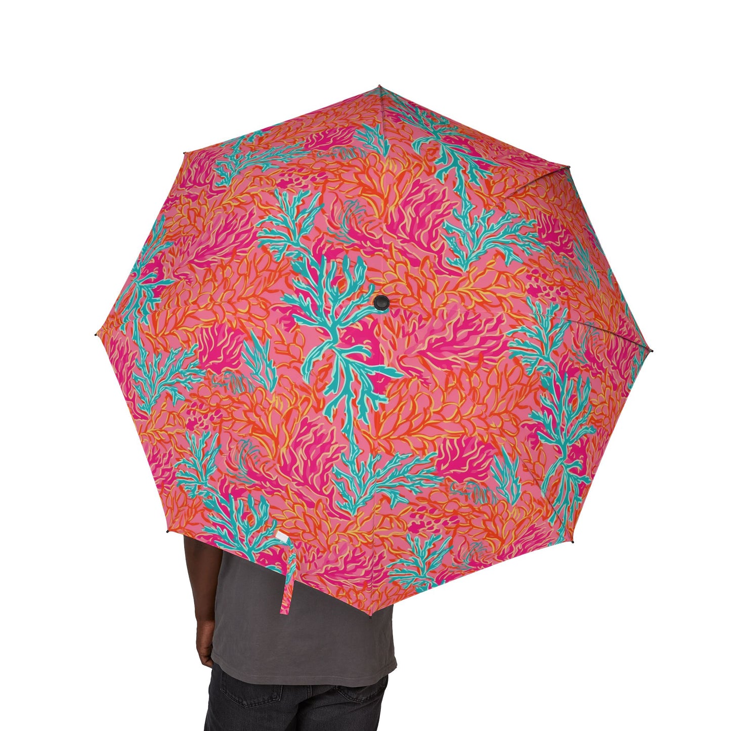 Coral Semi-Automatic Foldable Umbrella