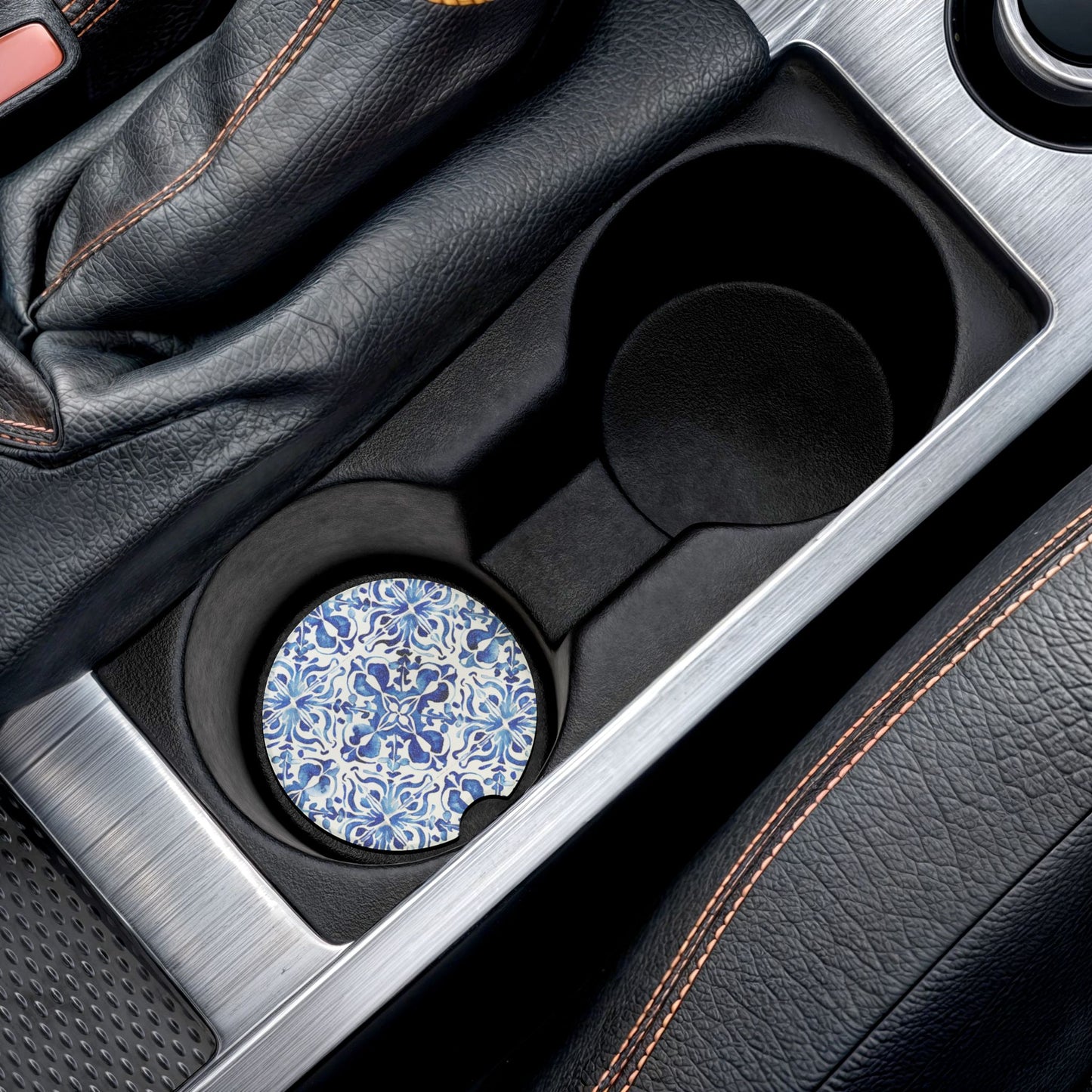 Blue Tile Soapstone Car Coaster