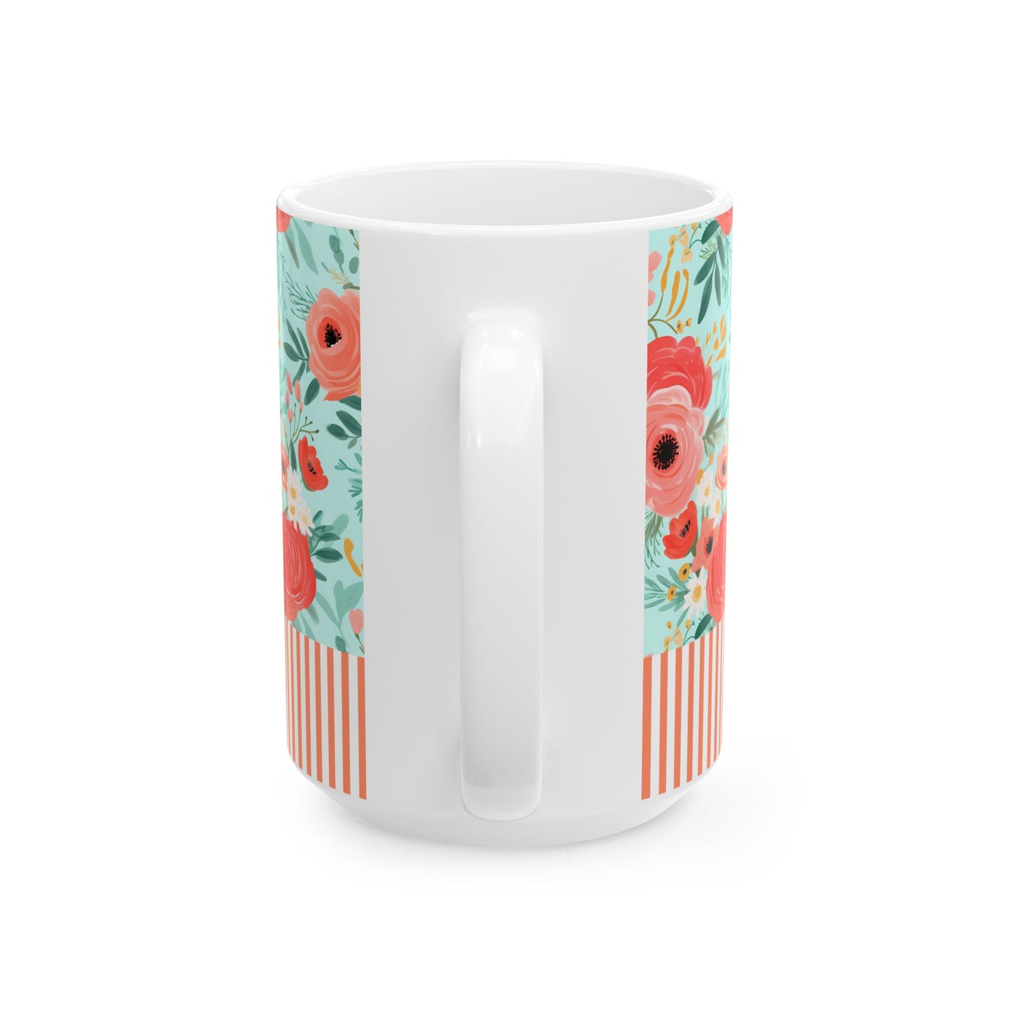 Coral Floral Ceramic Mug
