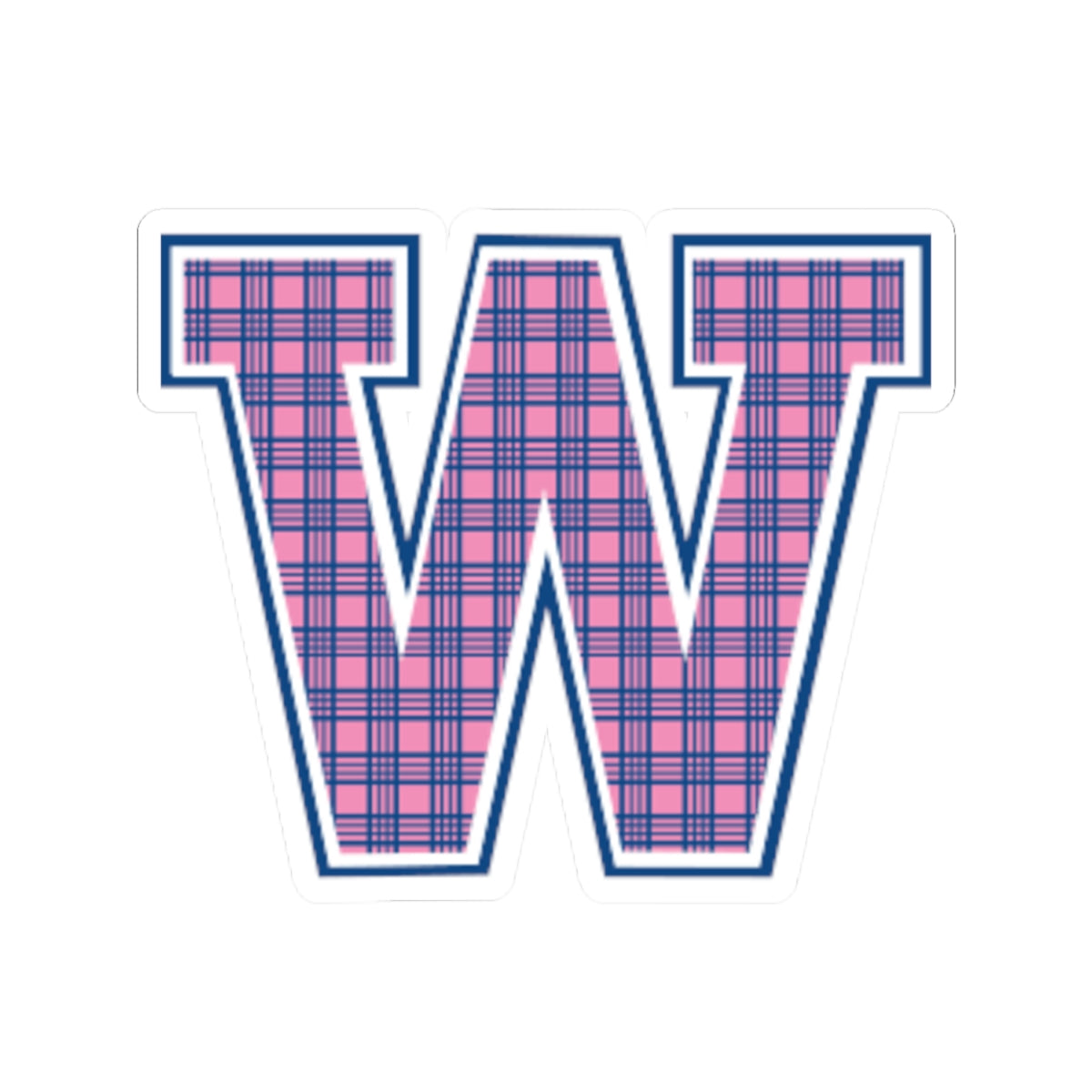 Preppy Letter W Kiss Cut Sticker