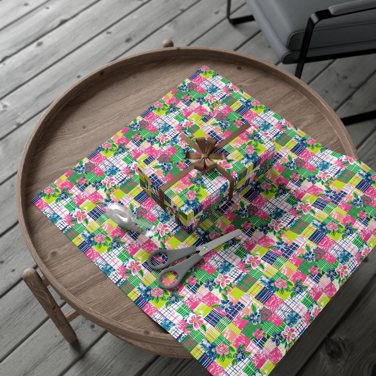 Tropical Madras Pattern Gift Wrap
