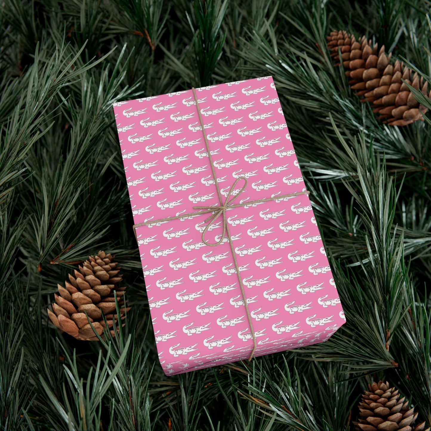 Pink Gator Gift Wrap