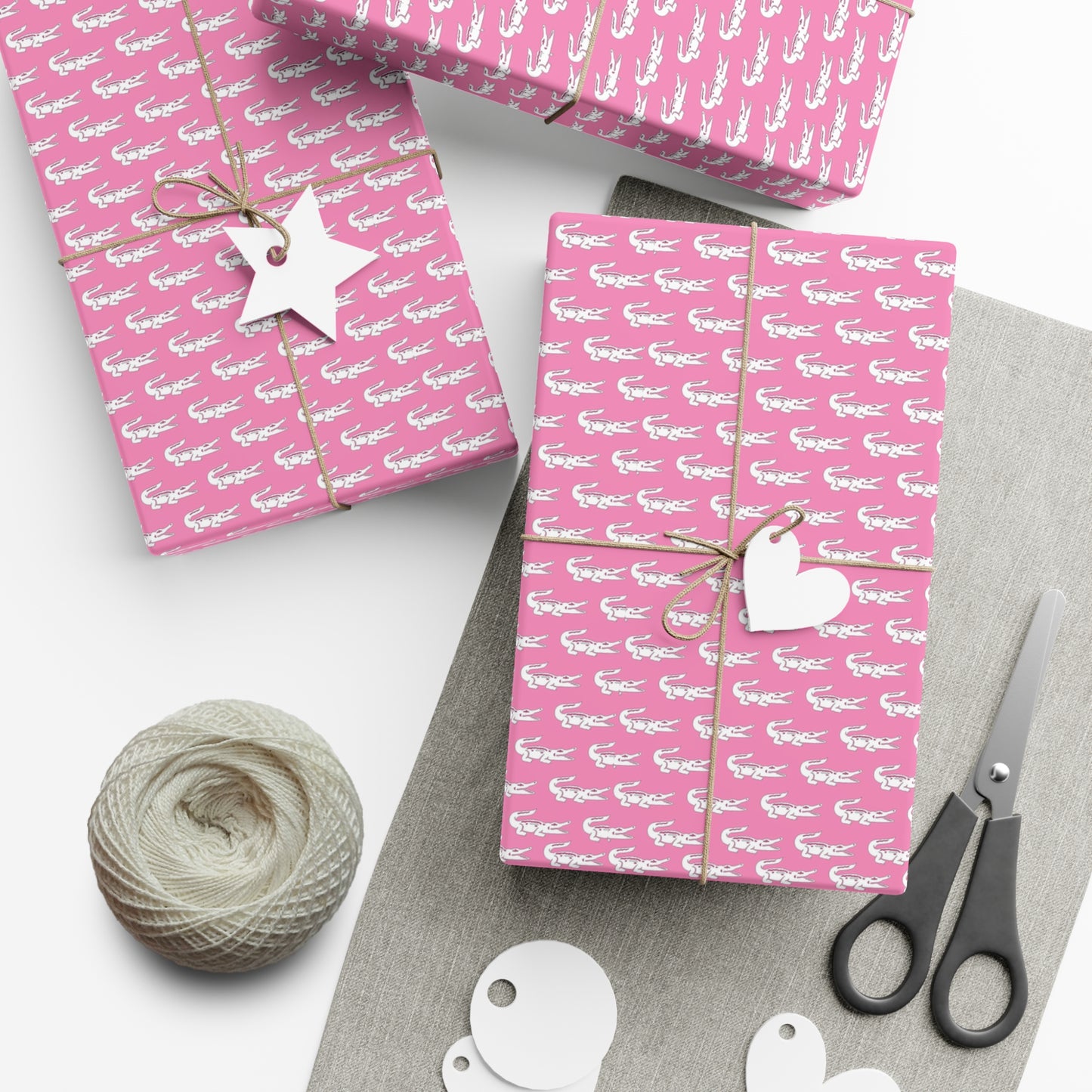 Pink Gator Gift Wrap