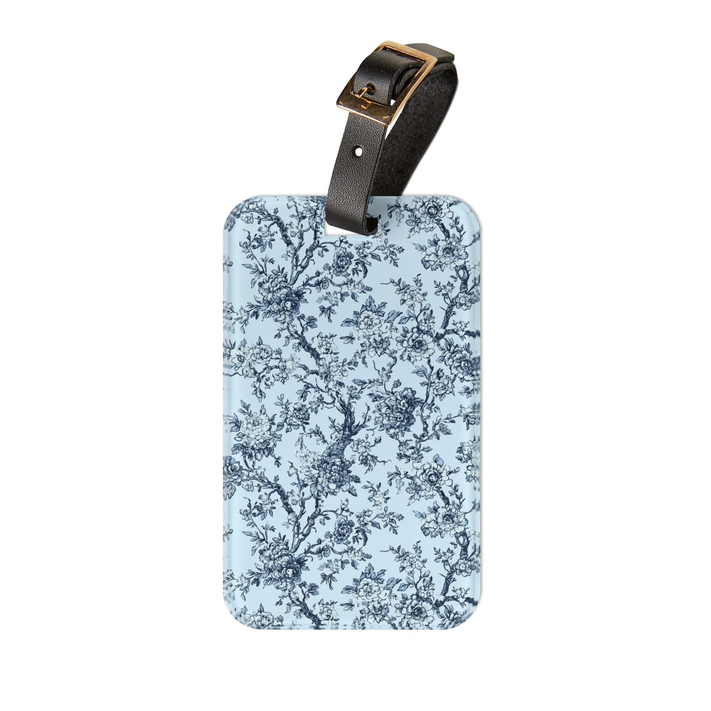 Blue Toile Luggage Tag