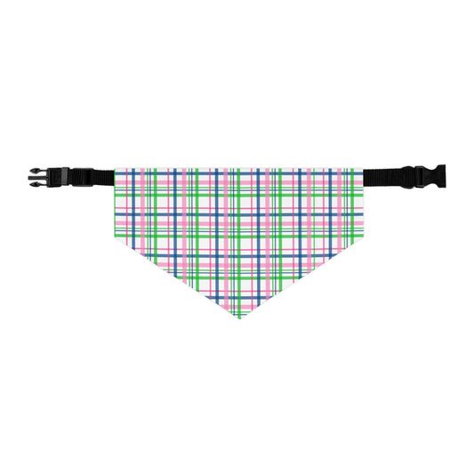 Pink Plaid Pet Bandana Collar
