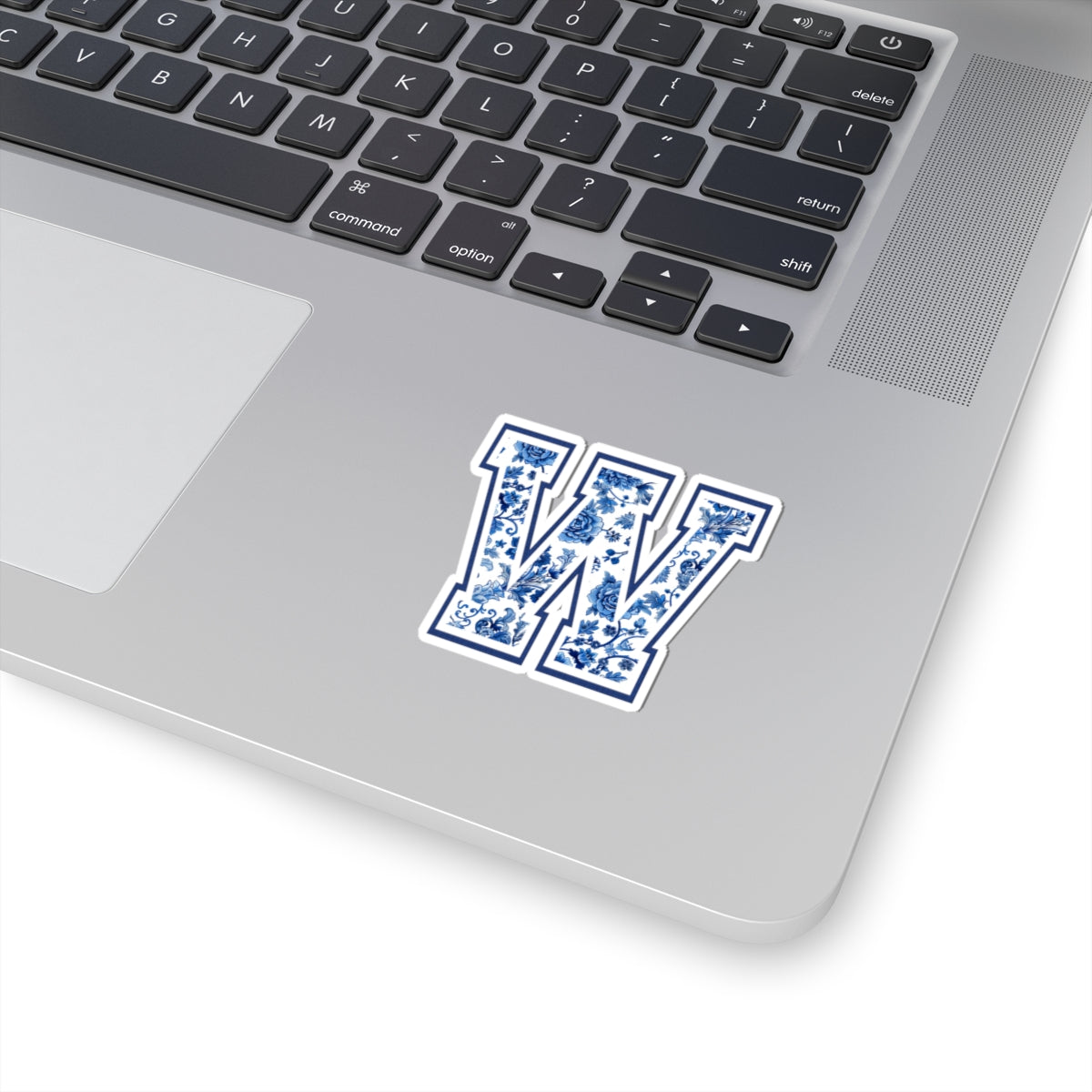 Chinoiserie Letter W Kiss Cut Sticker