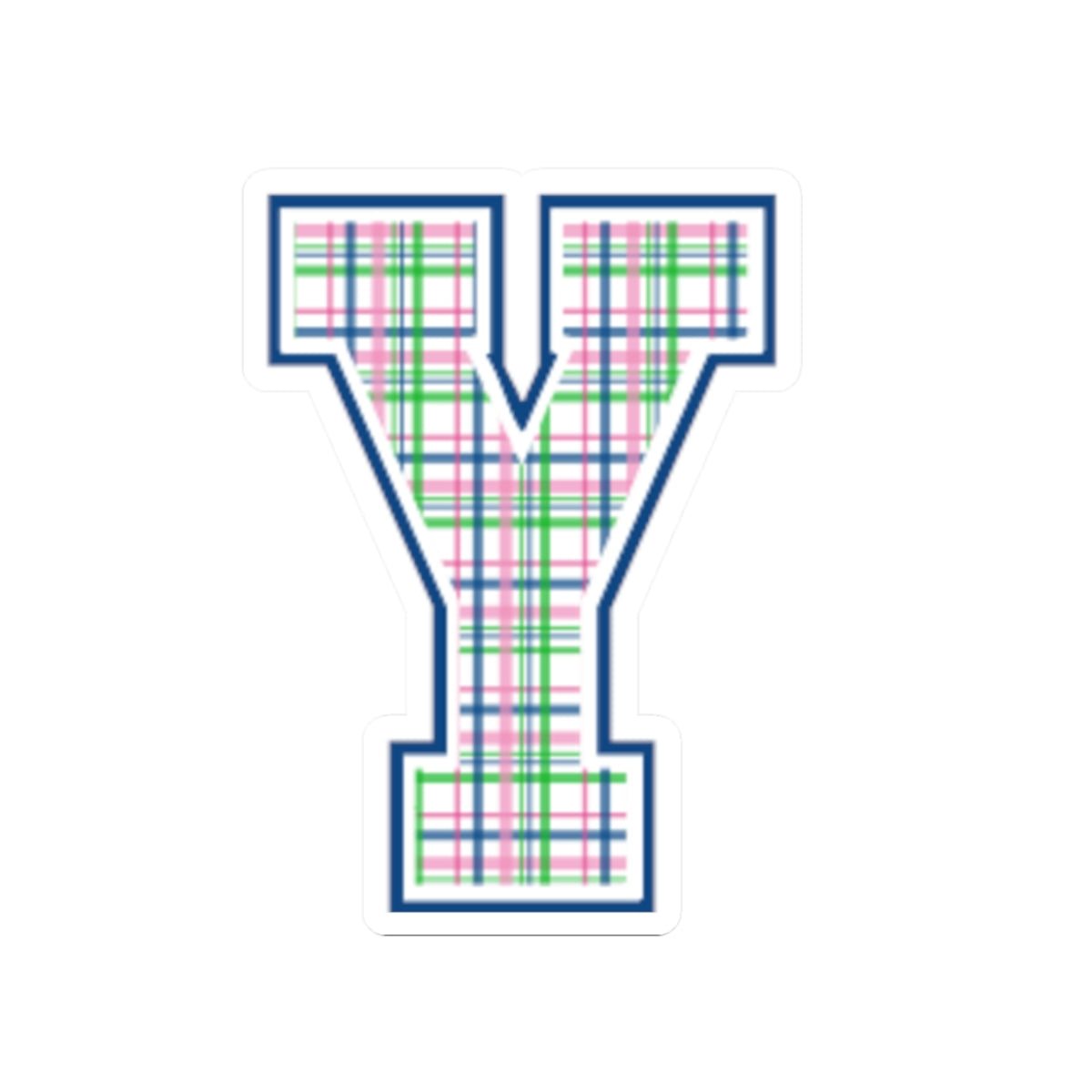 Preppy Letter Y Kiss Cut Sticker