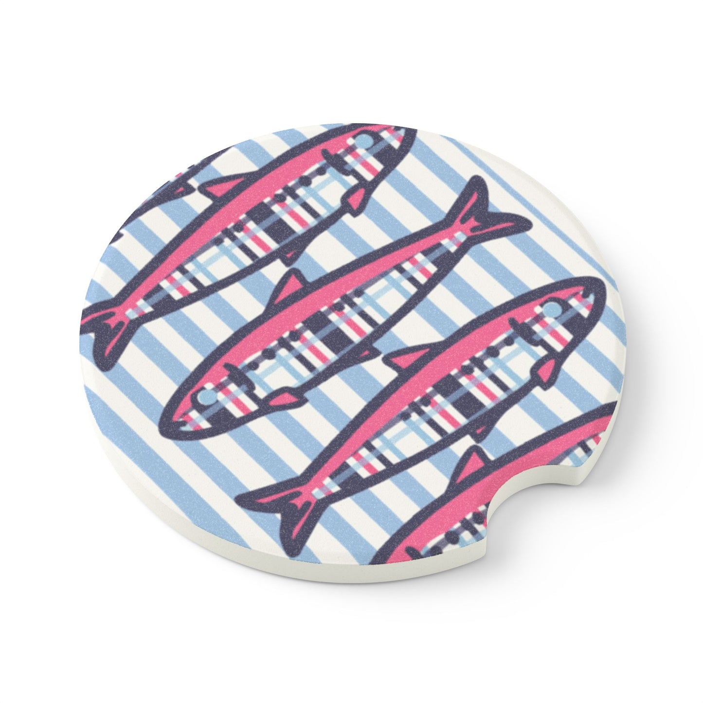 Plaid Sardines Soapstone Car Coaster