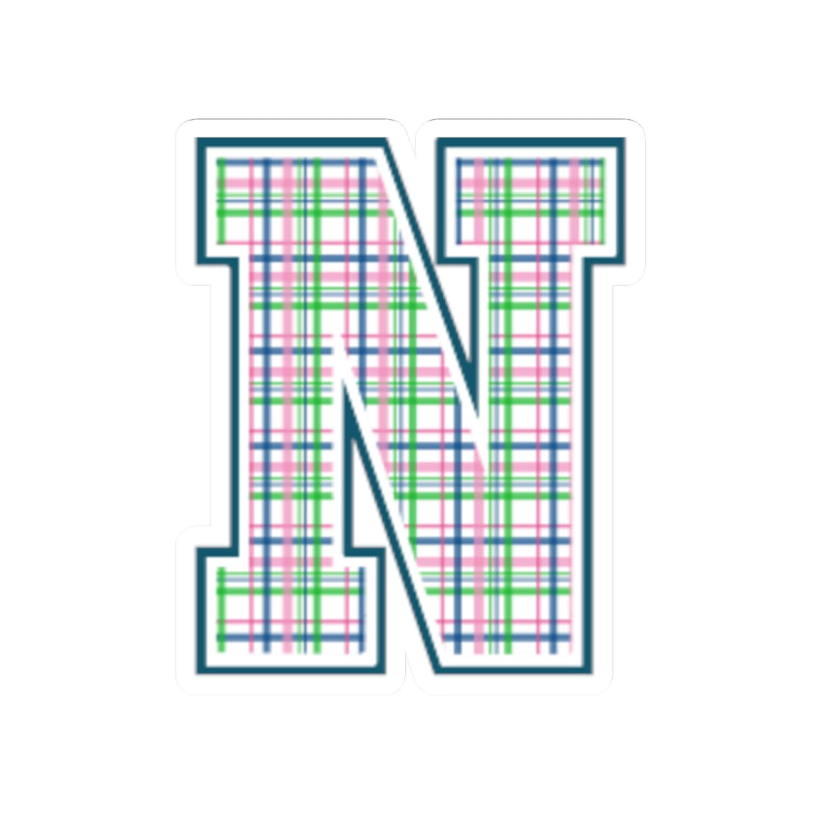 Preppy Letter N Kiss Cut Sticker