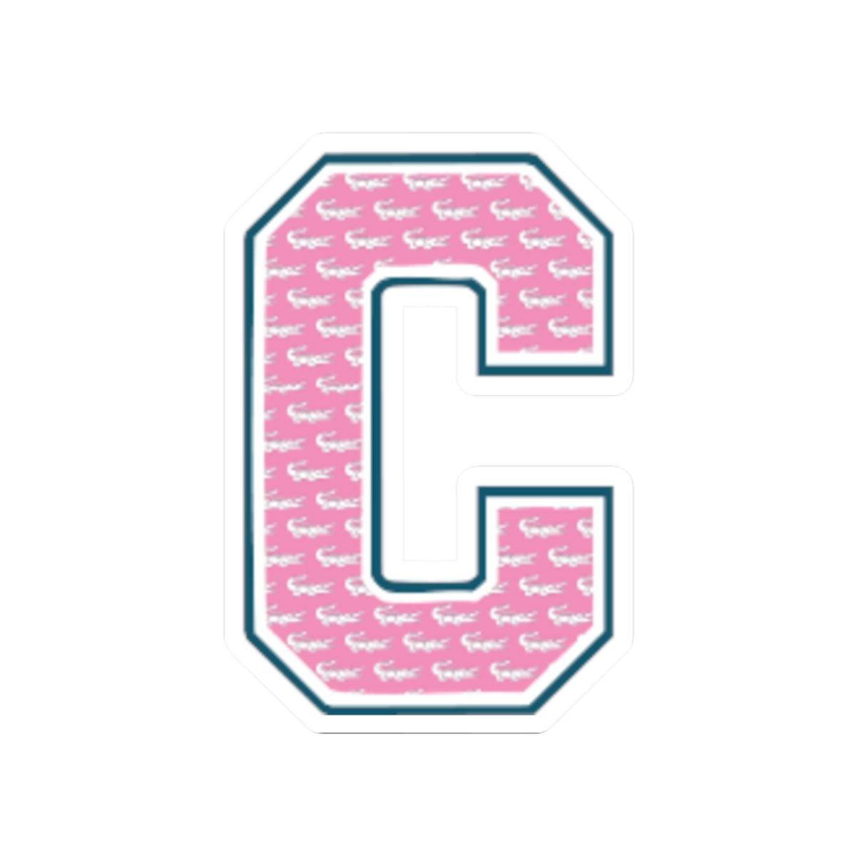 Preppy Letter C Kiss Cut Sticker
