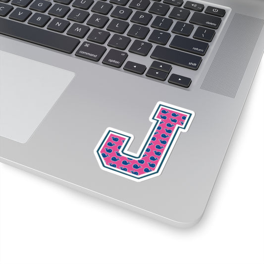 Preppy Letter J Kiss Cut Sticker