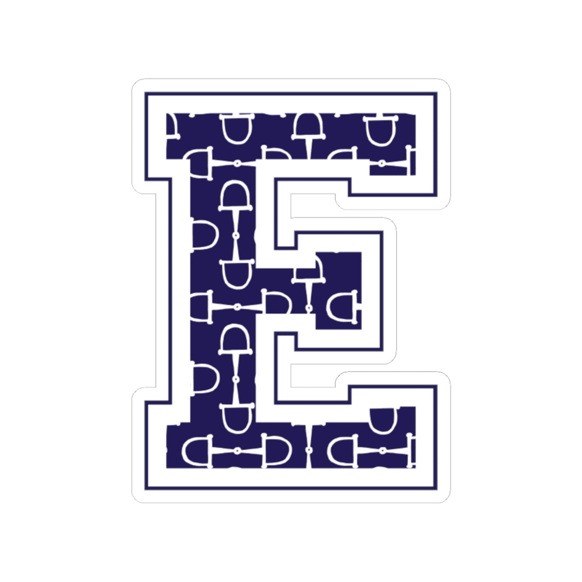 Equestrian Letter E Kiss Cut Sticker