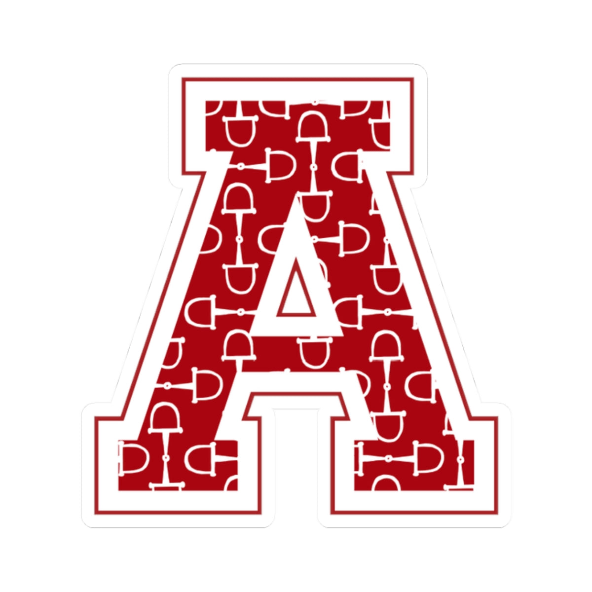 Equestrian Letter A Kiss Cut Sticker