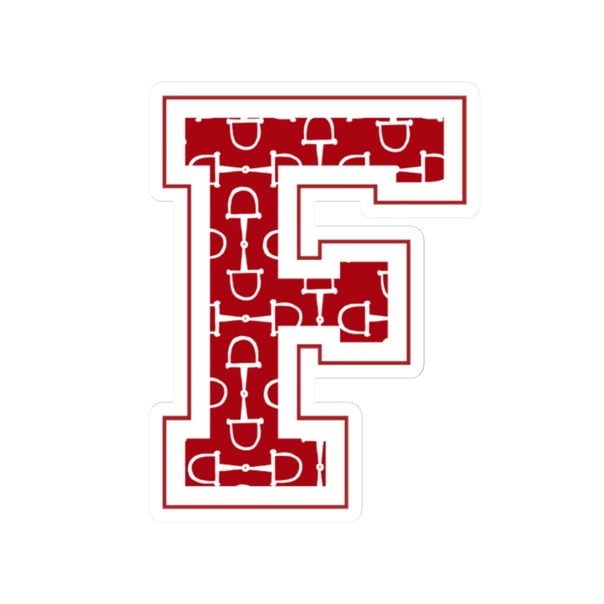 Equestrian Letter F Kiss Cut Sticker