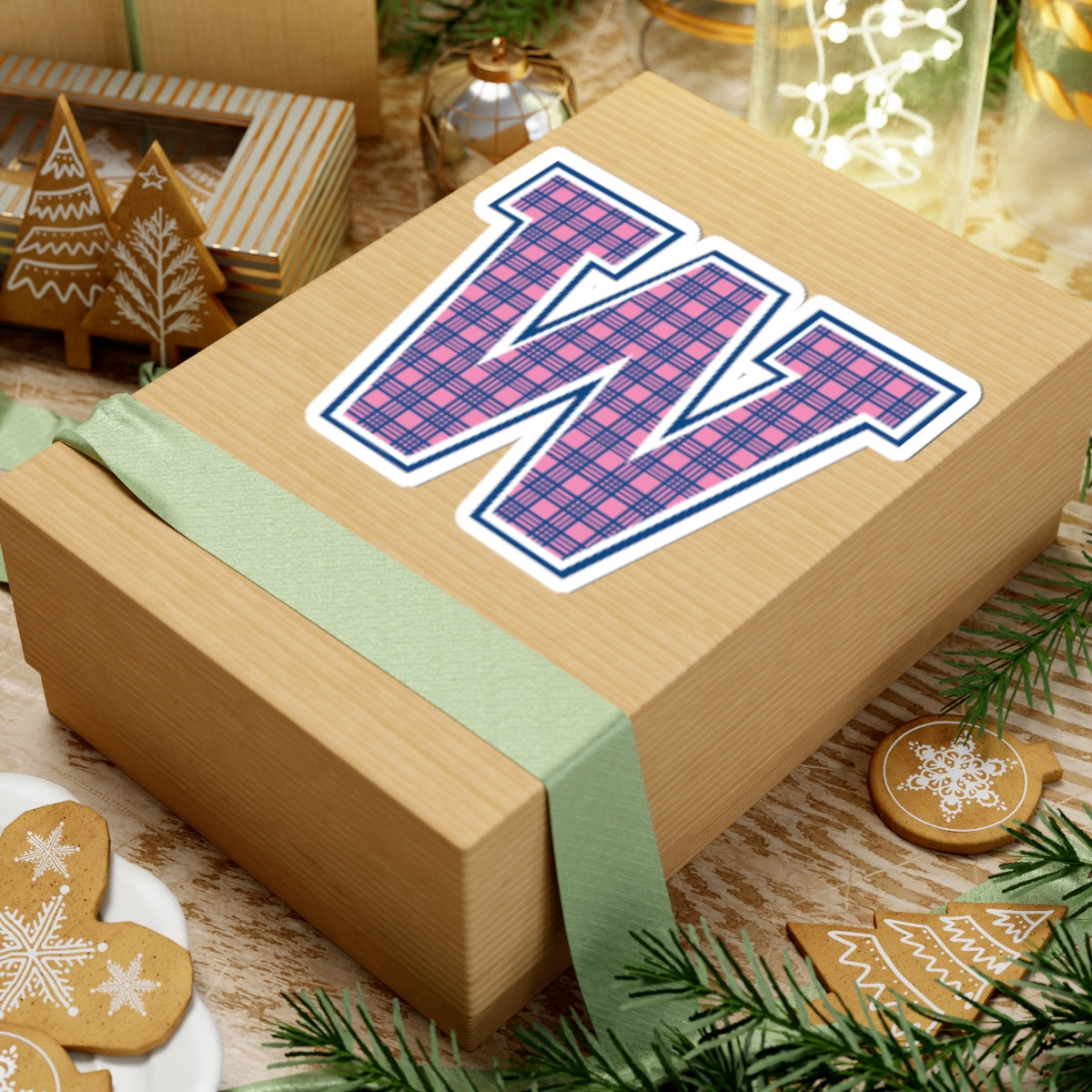 Preppy Letter W Kiss Cut Sticker